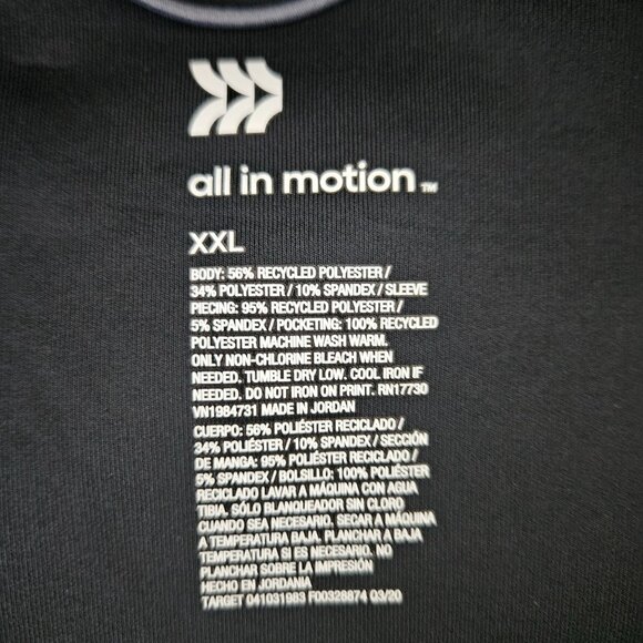 All In Motion Mens Athletic Long Sleeve Black Crewneck Pullover XXL Soft Sports - Picture 10 of 11